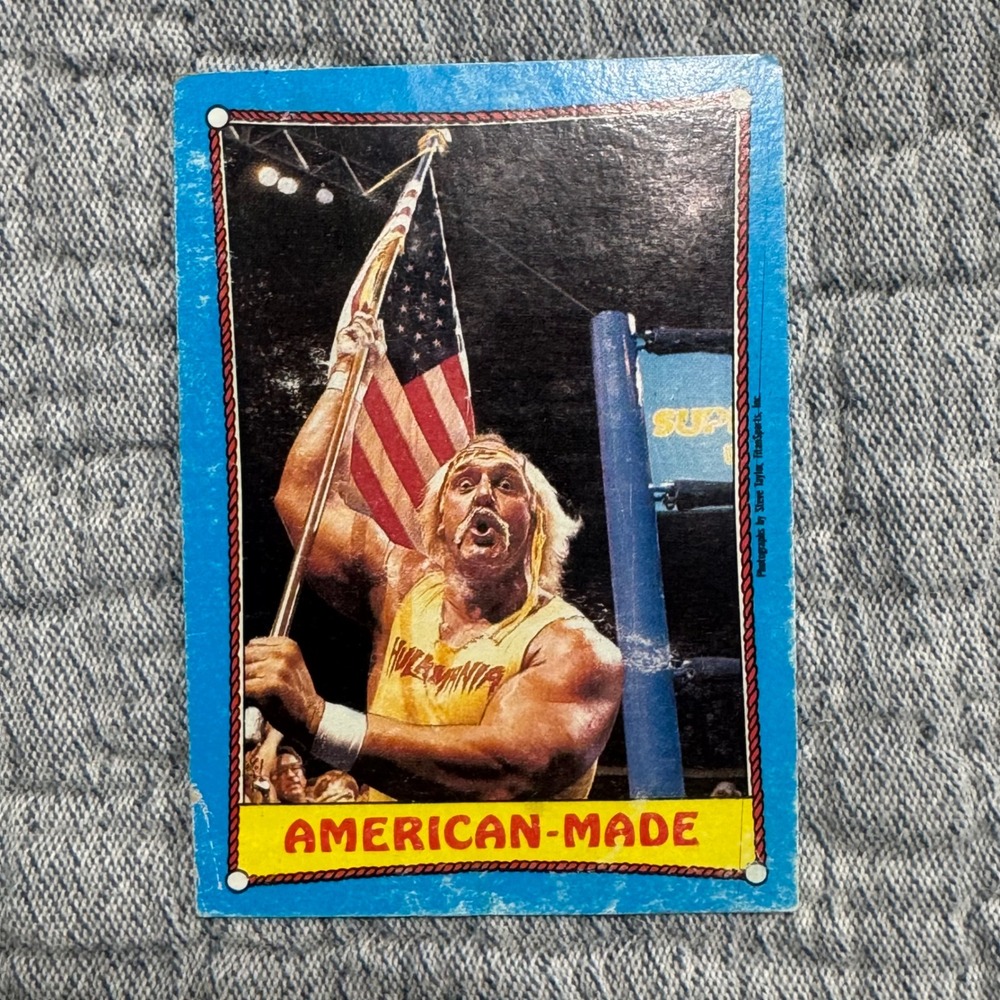 1987 WWF Hulk Hogan Trading Card American Made Hulkster #35 WWE Hall‎ Of Fame